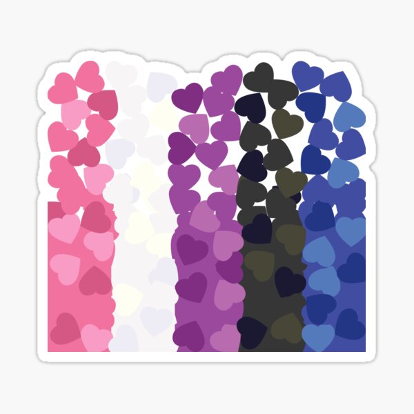 Genderfluid Pride Flag- Falling Hearts Sticker