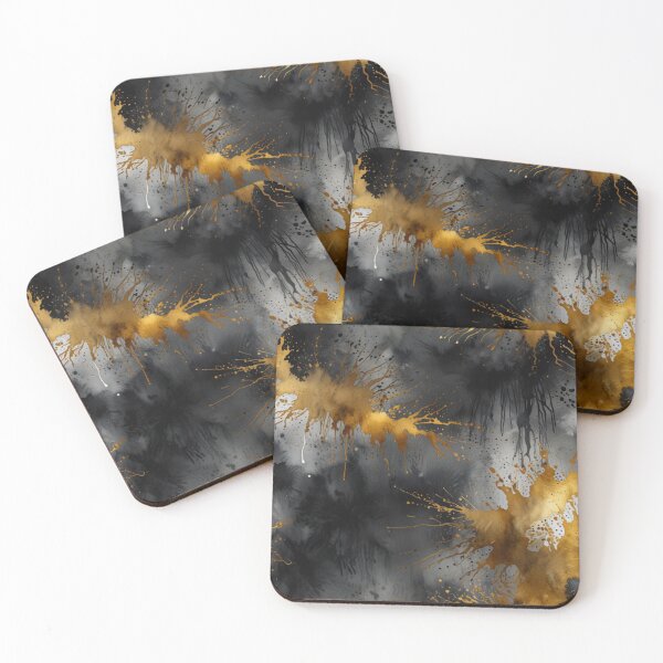 Item preview, Silver and gold watercolour art designed and sold by shokA Design.