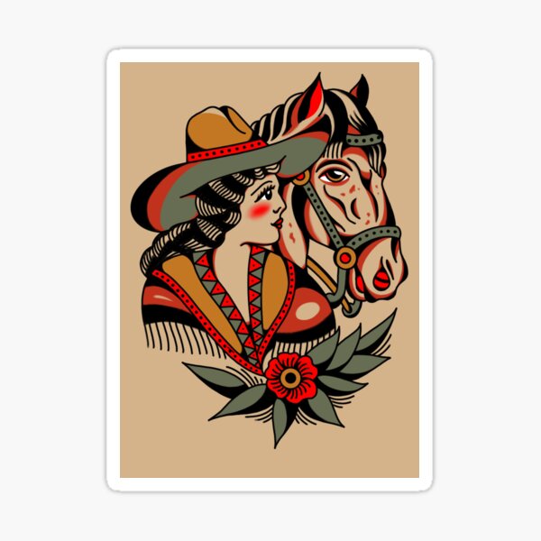 Aperçu de l'œuvre Cowgirl élégante avec cheval créée et vendue par MattFauci.