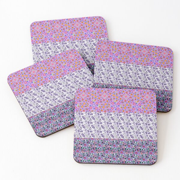 Item preview, Pretty Purple Paisley and Petals Quilt Borders Cottagecore designed and sold by CheriesArt.