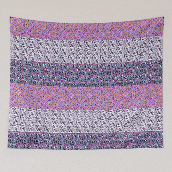 Item preview, Pretty Purple Paisley and Petals Quilt Borders Cottagecore designed and sold by CheriesArt.