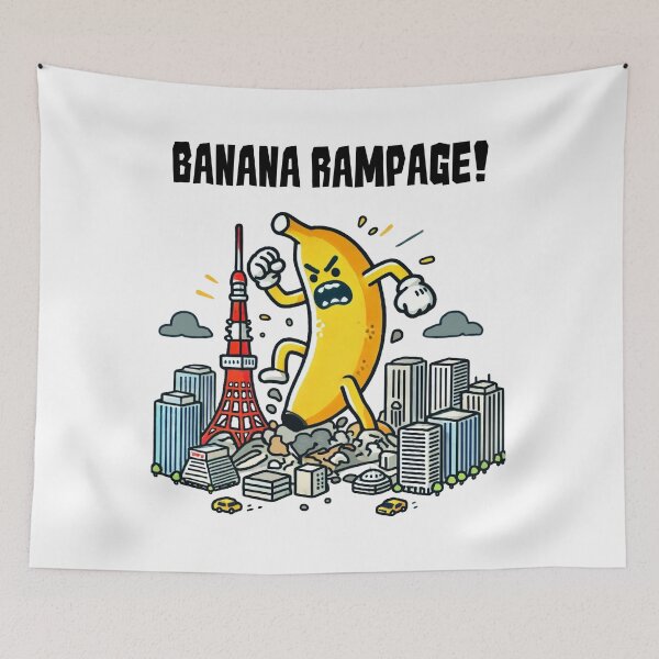 Item preview, Rampage of Banana! - giant banana rampaging through Tokyo designed and sold by Funny-Banana.