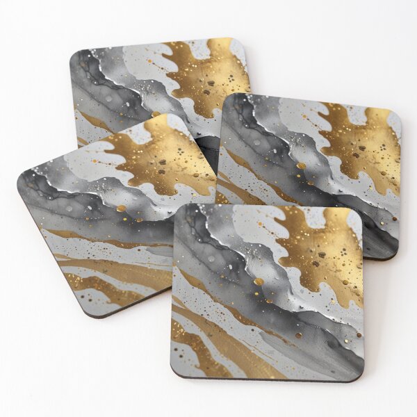 Item preview, Silver and gold watercolour art designed and sold by shokA Design.