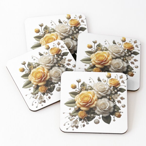 Item preview, Yellow and White Roses and Pearls designed and sold by deniz kaya.