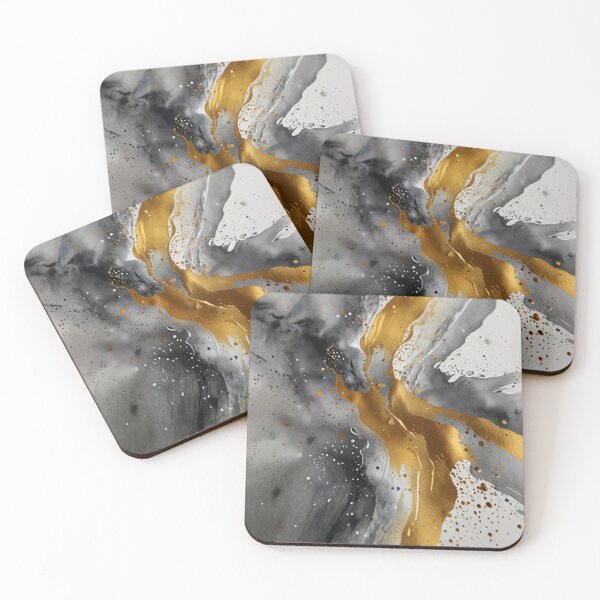 Item preview,  Silver and gold watercolour art designed and sold by shokA Design.