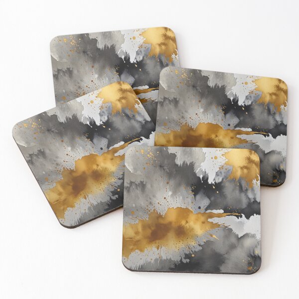 Item preview, Silver and gold watercolour art designed and sold by shokA Design.