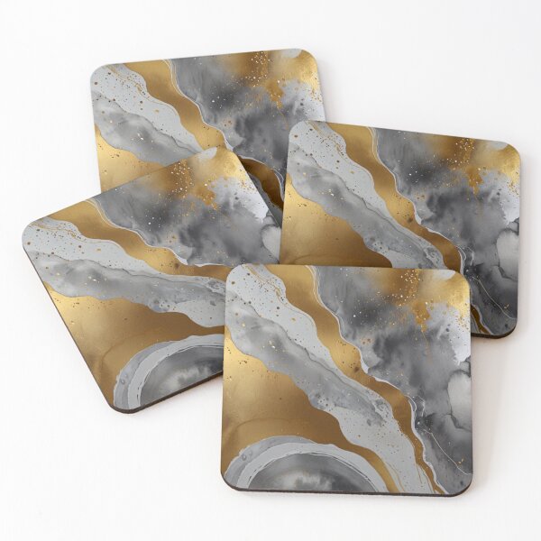 Item preview, Silver and gold watercolour art designed and sold by shokA Design.