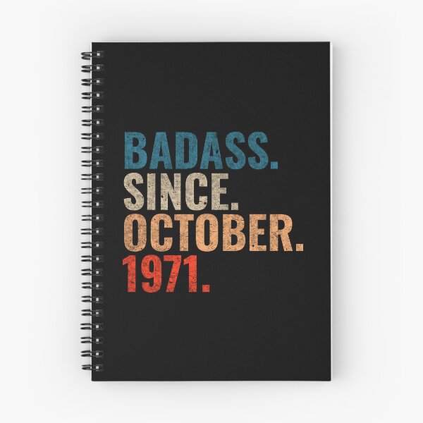 Item preview, Badass since October 1971 Vintage 1971 October birthday gift  designed and sold by Teelogic.