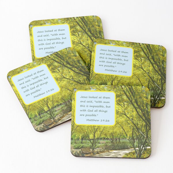 Item preview, Palo Verde Trees in Bloom with Matthew 19:26 designed and sold by JoyousArt4u.
