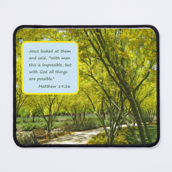 Item preview, Palo Verde Trees in Bloom with Matthew 19:26 designed and sold by JoyousArt4u.