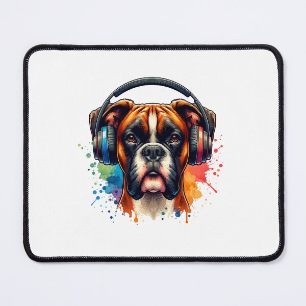Item preview, Boxer with Headphones designed and sold by MyCozyCorner24.