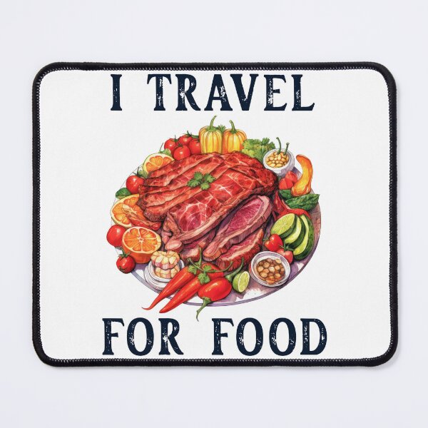 Item preview, Vintage I Travel for Food - Minimal Retro Culinary Travel Mexican BBQ Meat Platter designed and sold by pod24.