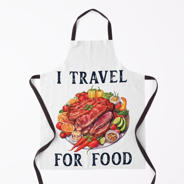 Item preview, Vintage I Travel for Food - Minimal Retro Culinary Travel Mexican BBQ Meat Platter designed and sold by pod24.