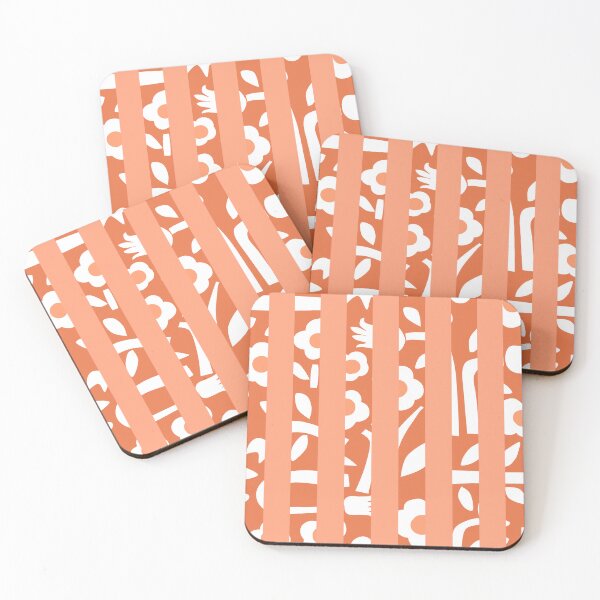 Item preview, Iconic Scandinavian Stripes and flowers in Shades of Light Salmon designed and sold by Deutschic.