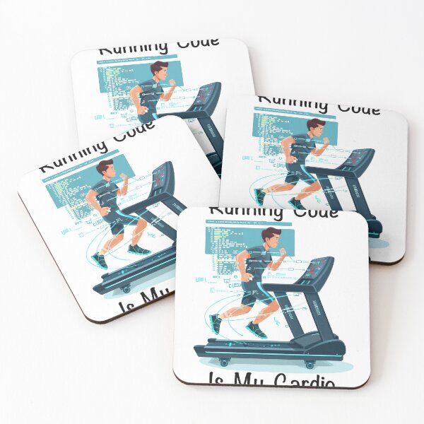 Item preview, Running Code Is My Cardio Man Running On Treadmill designed and sold by Wormy-23.