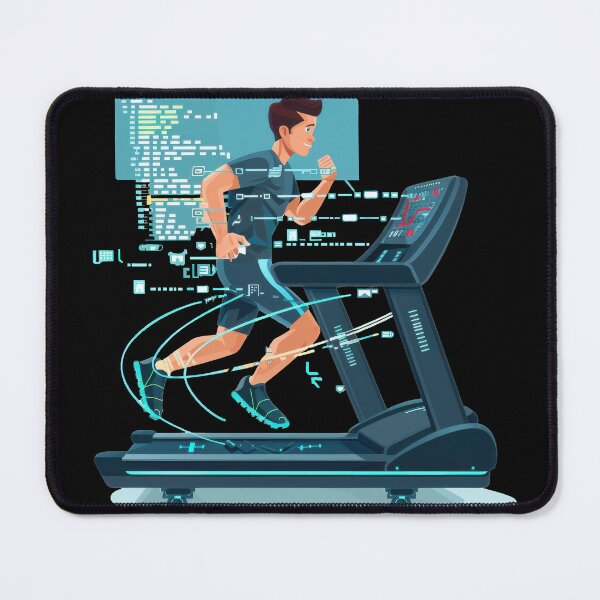 Item preview, Running Code Is My Cardio Man Running On Treadmill White Text designed and sold by Wormy-23.