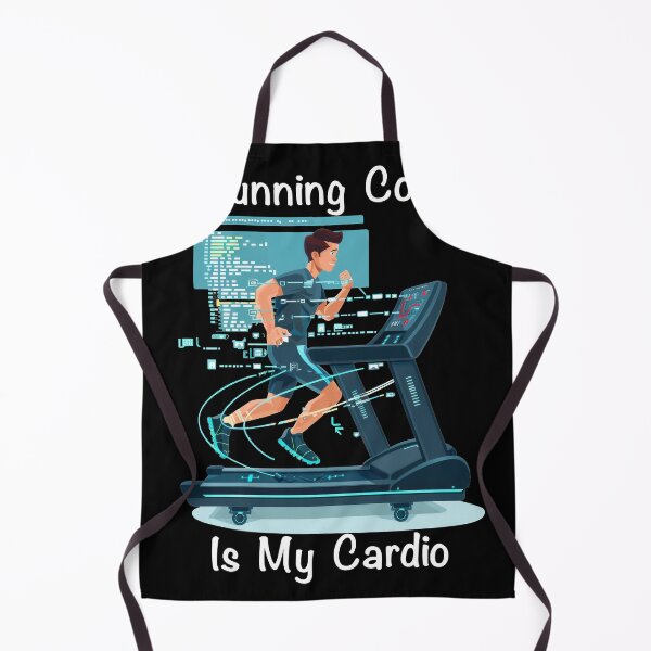 Item preview, Running Code Is My Cardio Man Running On Treadmill White Text designed and sold by Wormy-23.