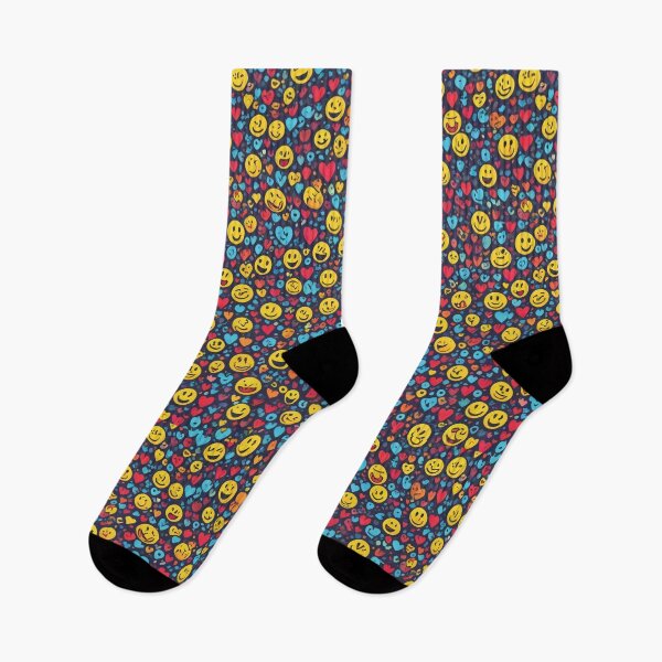 Item preview, Silly Smiley Faces and Hearts Pattern designed and sold by CatsArtStore.