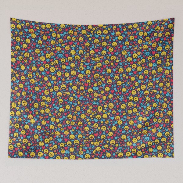 Aperçu de l'œuvre Motif de visages et de coeurs idiots créée et vendue par CatsArtStore.