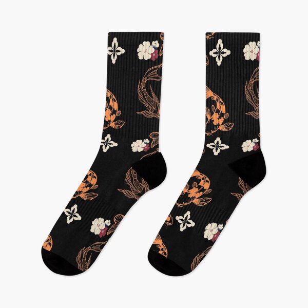 Item preview, Orange Line Drawing Koi With Lilly Pad Blossoms Design designed and sold by EarthArtDesigns.