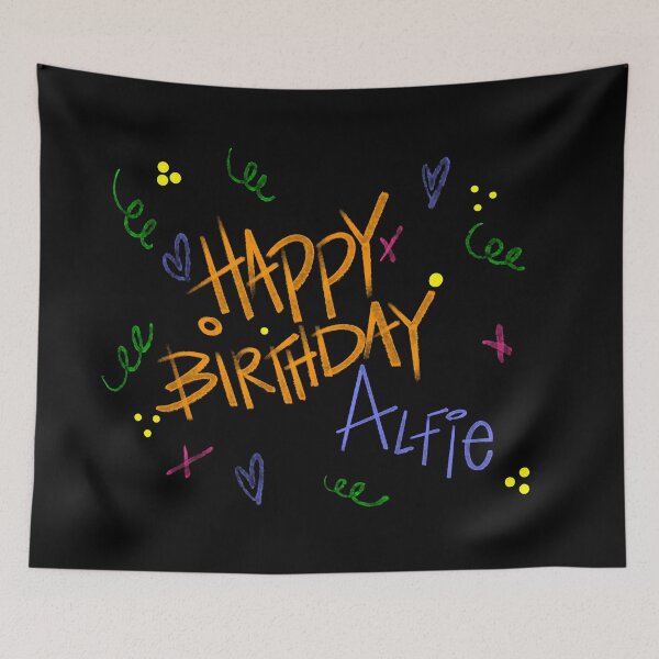 Item preview, HAPPY BIRTHDAY ALFIE CUSTOM NAME  designed and sold by GIVENGRACE.ART.