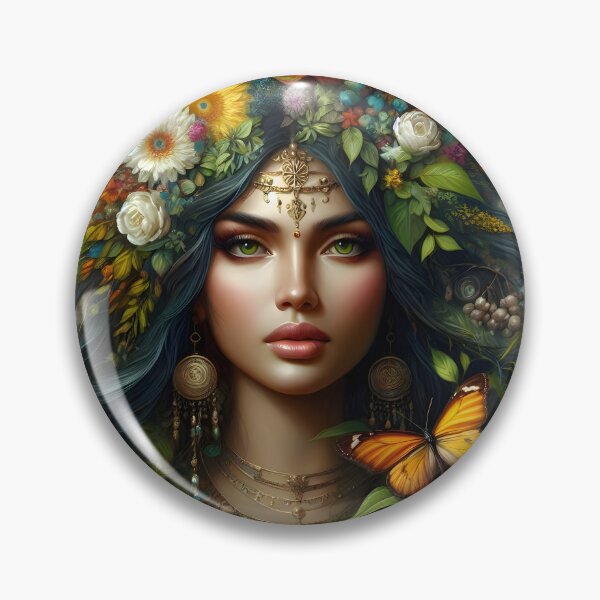 Item preview, Beautiful Woman Oil Painting Gaia Goddess Mother Nature Earth Mother Native American  designed and sold by JWiseArts.