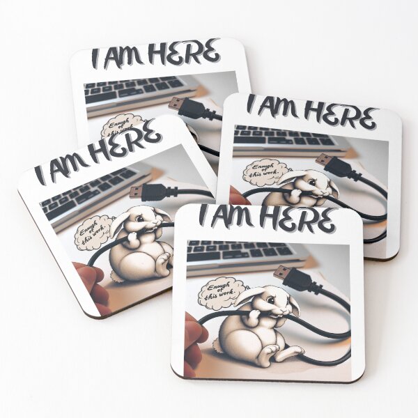 Item preview, i am here, rabbit, angry rabbit designed and sold by Kinia1982.