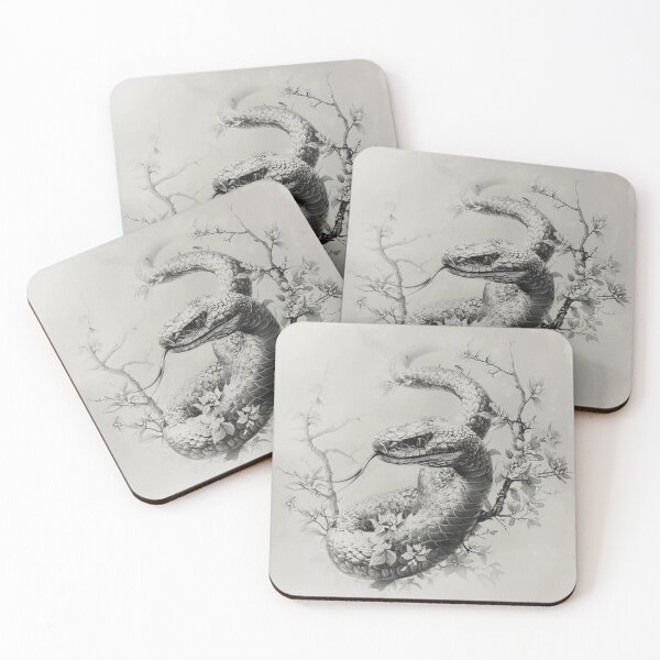 Item preview, Black and White Snake drawing designed and sold by Pencil-Art.