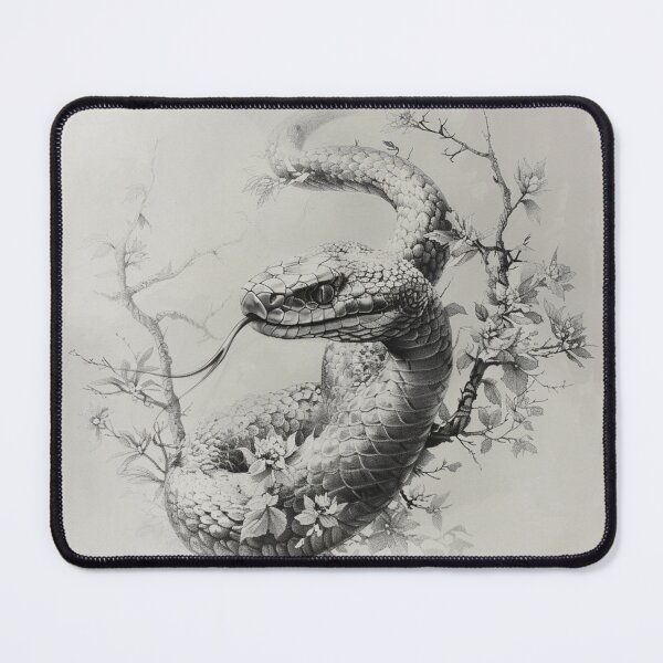 Item preview, Black and White Snake drawing designed and sold by Pencil-Art.