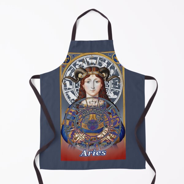 Item preview, Aries Zodiac blue red Astrology sign Renaissance Medieval Style designed and sold by AuroraXGreen.