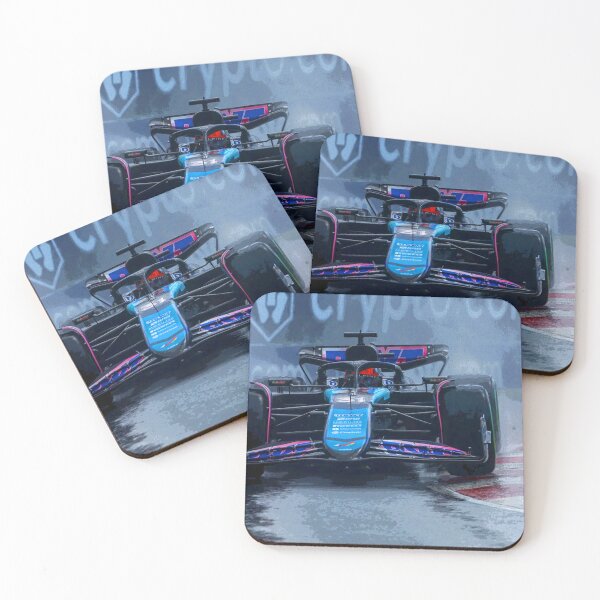 Item preview, Esteban Ocon racing in the rain in his 2024 F1 car during the Canadian Grand Prix abstract designed and sold by Rodissimus1984.
