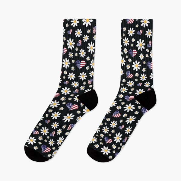 Item preview, Hearts, Stars, Stripes, and Daisy Blooms Pattern designed and sold by ClaudiaFlores.