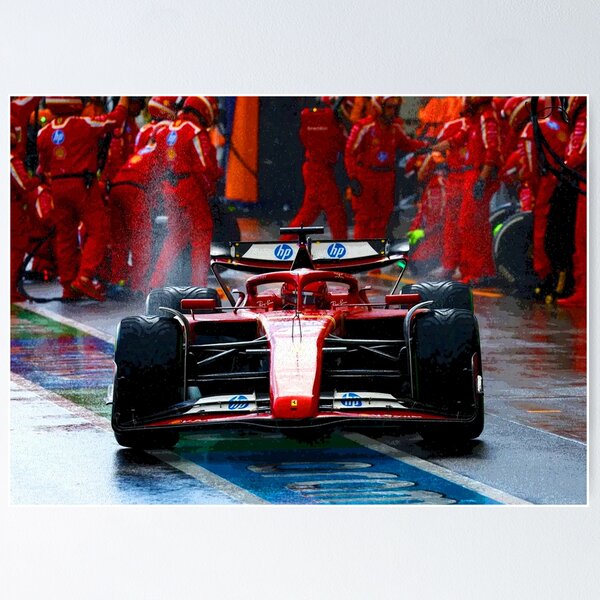 Item preview, Charles Leclerc after making a pitstop in his 2024 F1 car during the Canadian Grand Prix abstract designed and sold by Rodissimus1984.
