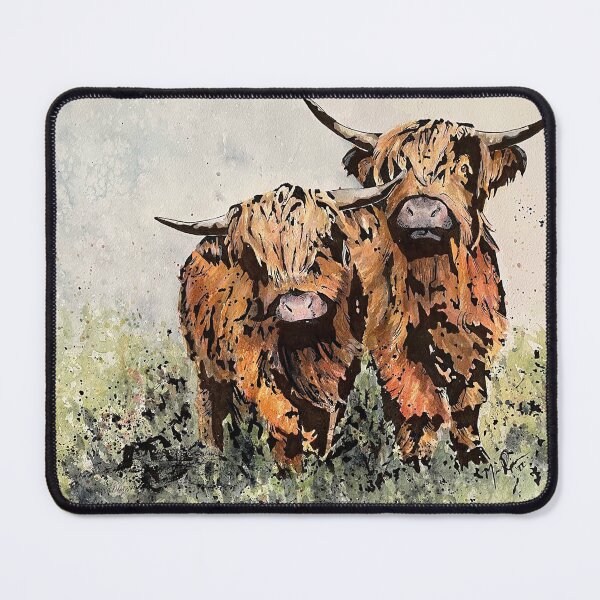 Item preview, Highland Coos Watercolor and Ink designed and sold by EncoreArtShop.