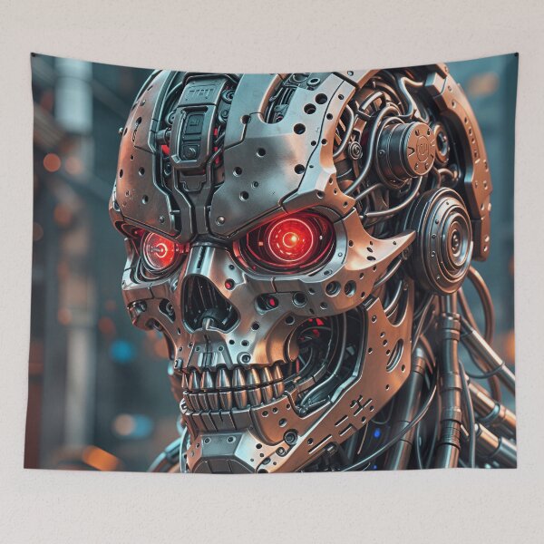 Item preview, Cool Futuristic Cyborg Killer Robot designed and sold by TheArtOfPat.