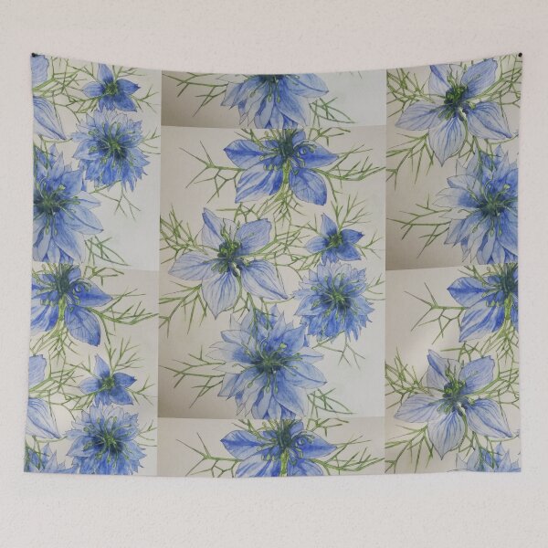 Item preview, Blue love-in-a-mist (cornflowers) watercolour painting.  designed and sold by esvb.