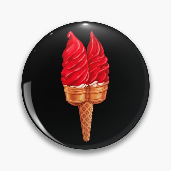 Item preview,  Twin Cherry Dip Ice Cream Pattern - Black designed and sold by Kelly  Gilleran.