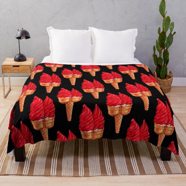 Item preview,  Twin Cherry Dip Ice Cream Pattern - Black designed and sold by Kelly  Gilleran.