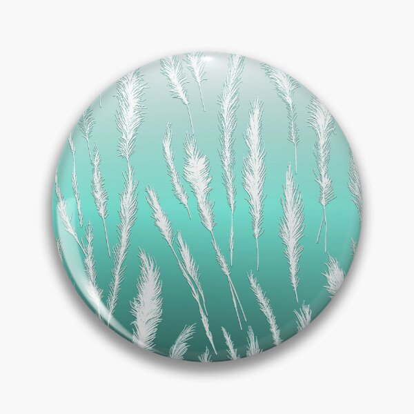 Item preview, White Wild Grasses on Cyan Hues Gradient Background designed and sold by Beachy.