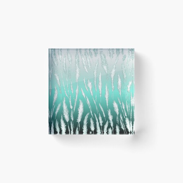 Item preview, White Wild Grasses on Cyan Hues Gradient Background designed and sold by Beachy.