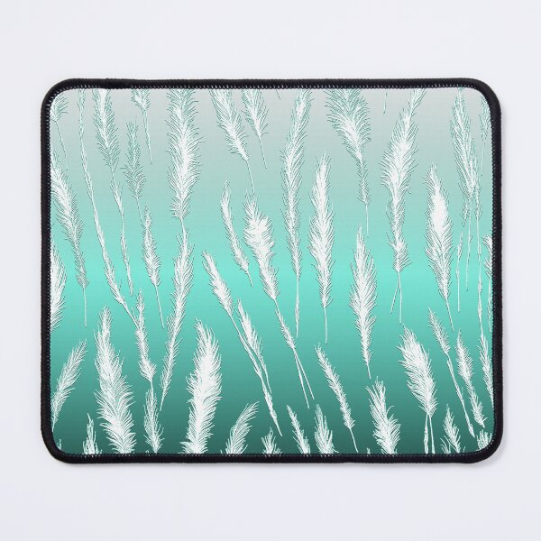 Item preview, White Wild Grasses on Cyan Hues Gradient Background designed and sold by Beachy.