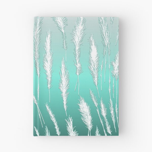 Item preview, White Wild Grasses on Cyan Hues Gradient Background designed and sold by Beachy.