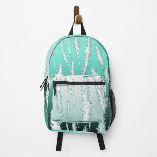 Item preview, White Wild Grasses on Cyan Hues Gradient Background designed and sold by Beachy.
