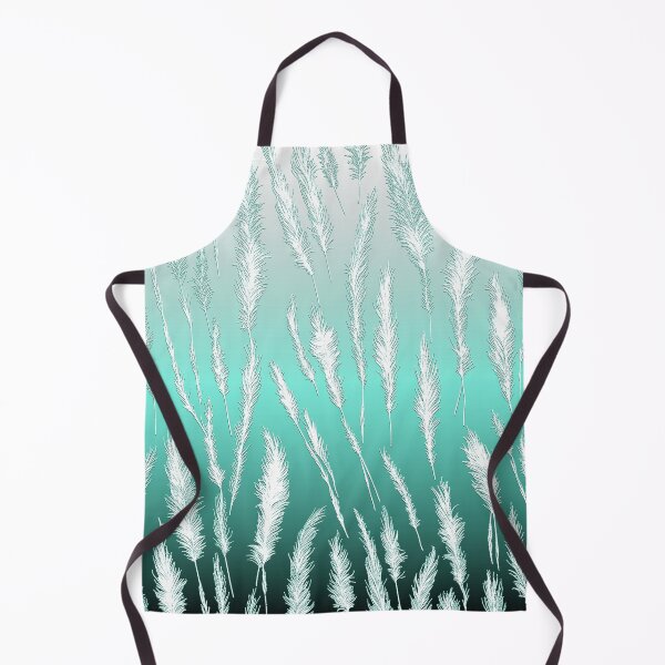 Item preview, White Wild Grasses on Cyan Hues Gradient Background designed and sold by Beachy.