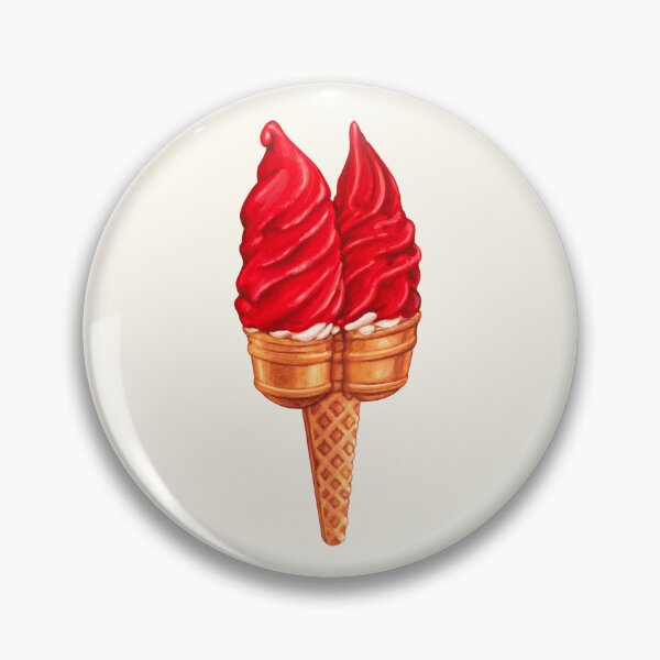 Item preview, Twin Cherry Dip Ice Cream Pattern - White designed and sold by Kelly  Gilleran.