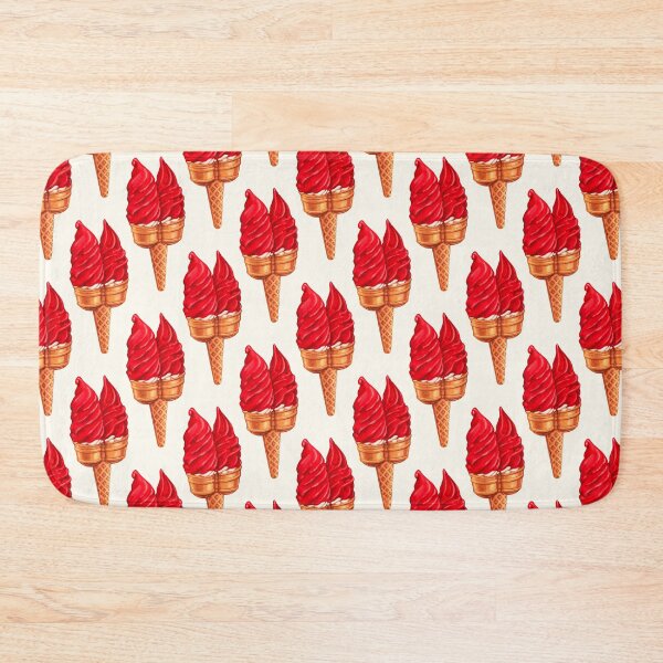 Item preview, Twin Cherry Dip Ice Cream Pattern - White designed and sold by Kelly  Gilleran.