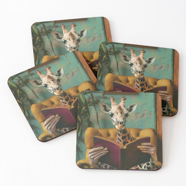 Item preview, Giraffe with a book designed and sold by PixcelStudioB.