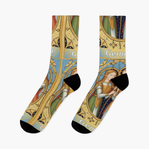 Item preview, Gemini girls Zodiac Astrology sign Renaissance Medieval Style designed and sold by AuroraXGreen.