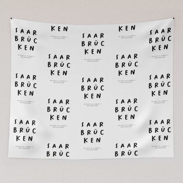 Item preview, Saarbrücken | Typography Design | Design Map Coordinates designed and sold by RM-Journey.