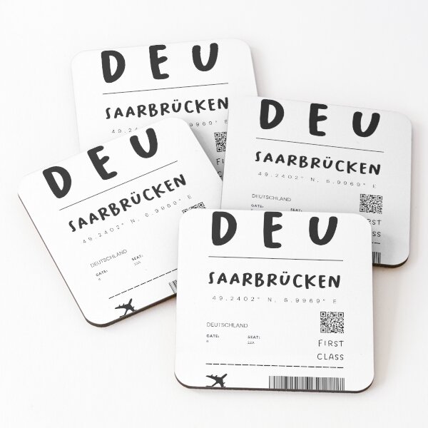Artikelvorschau, Saarbrücken | Flugticket Design | Reisen | Touristen entworfen und verkauft von RM-Journey.